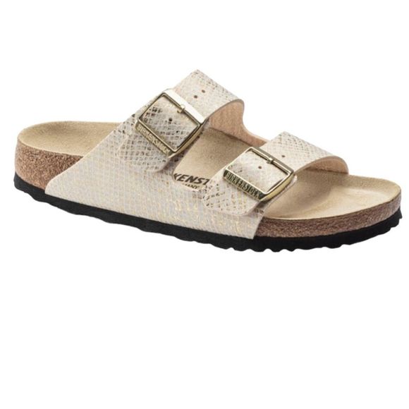 Birkenstock Shoes - Birkenstock Arizona BS Shiny Python Eggshell Size 9 NWT